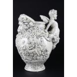 Große Keramik Satyr - Henkelkanne mit mythologischer Szenerie, large ceramic satyr jug with mytholog