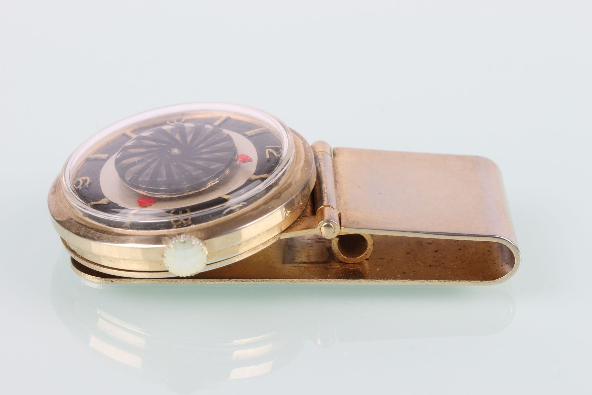 Kaleidoskop Uhr Mystery als Geldscheinklammer Swank, 60er Jahre, money clip with watch, - Image 4 of 5