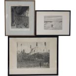 Hans Thoma (1839-1924) 3 Radierungen um 1900/10, etchings,