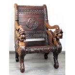 China Thronsessel mit Drachendekor Qing Dynastie, chinese wooden throne,