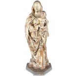 Riesige Heiligenfigur, figure of a saint Madonna with Christ 19th century,