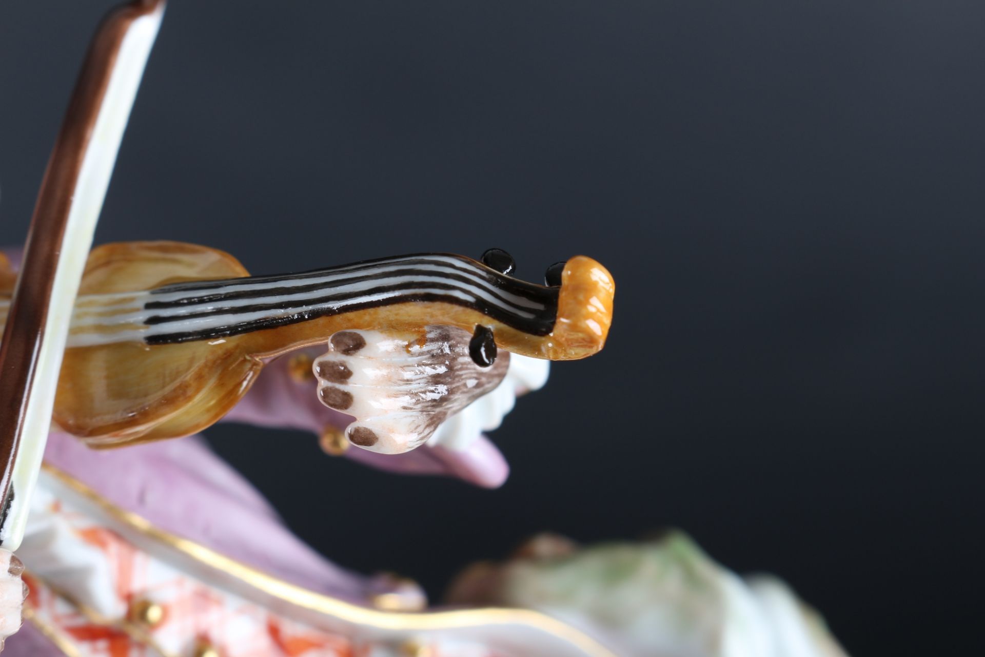 Meissen Geiger aus der Affenkapelle, violinist monkey chapel, - Bild 6 aus 6