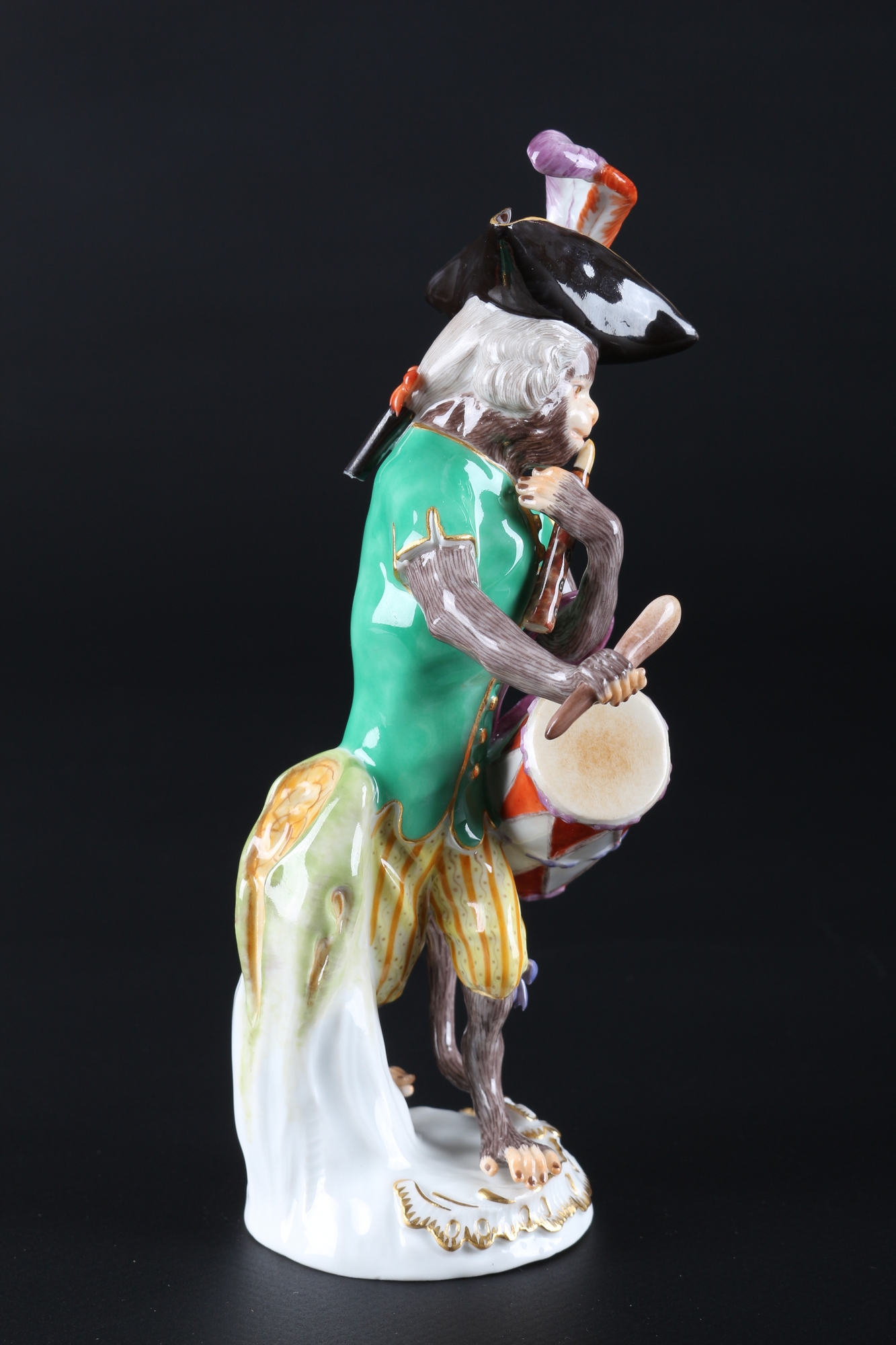 Meissen Trommler aus der Affenkapelle, drummer monkey chapel, - Image 2 of 6