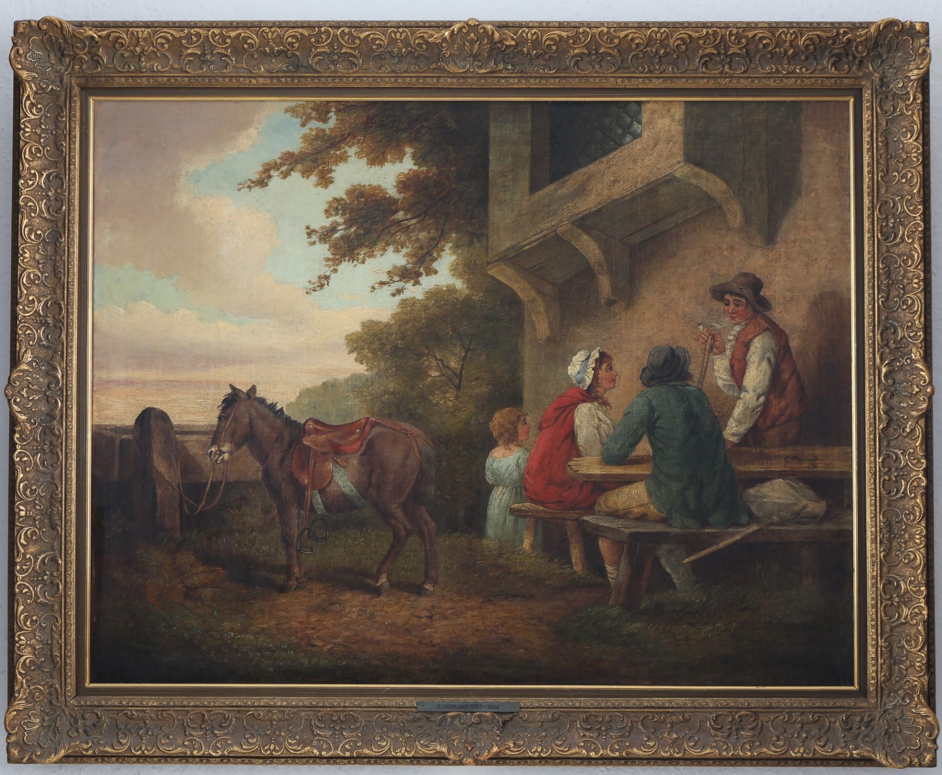 George Morland (1763-1804) Reisende bei der Rast 1795, peasant travellers resting, - Image 2 of 4