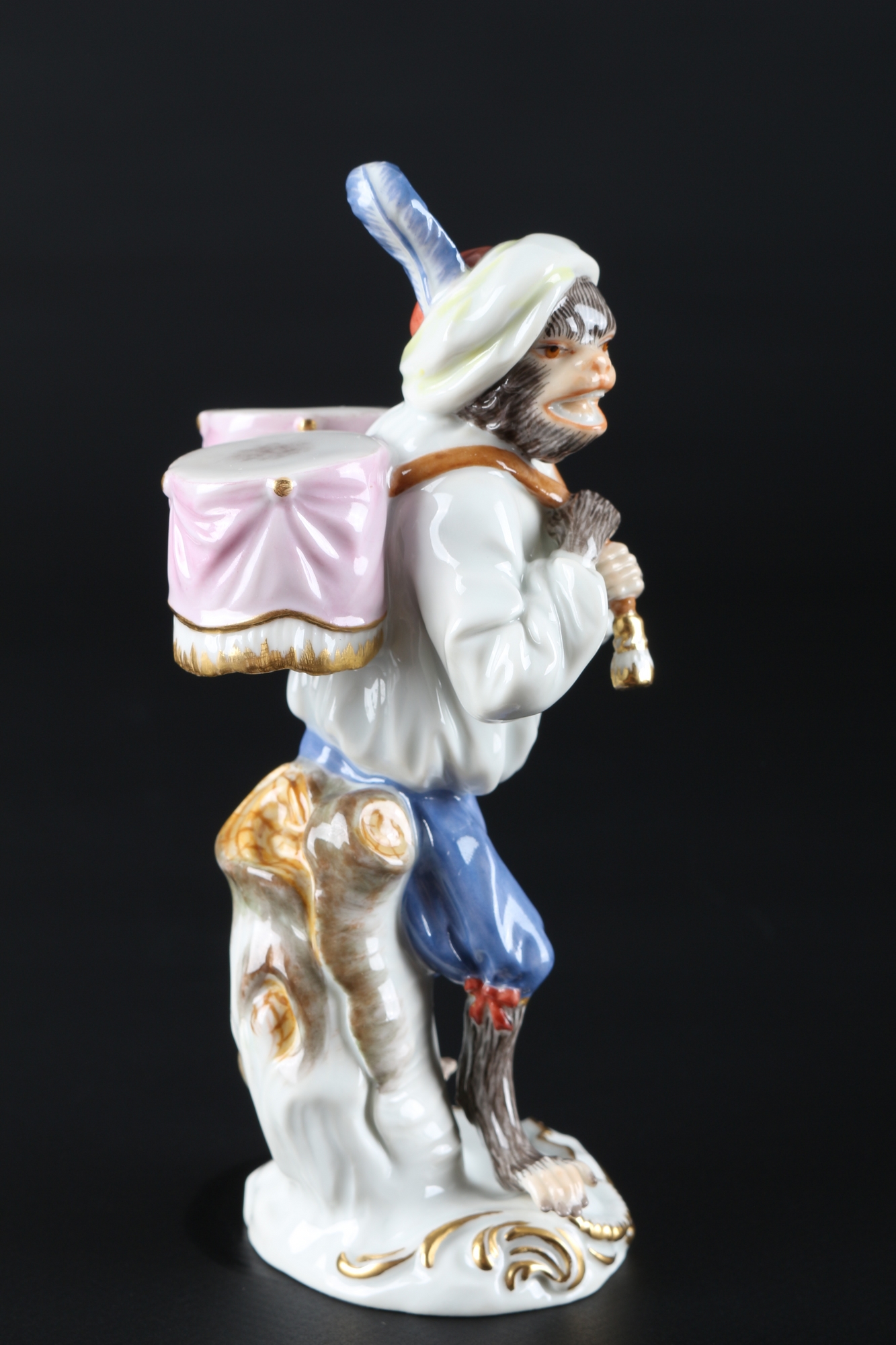 Meissen Paukenträger aus der Affenkapelle, kettledrum carrier monkey chapel, - Image 2 of 7