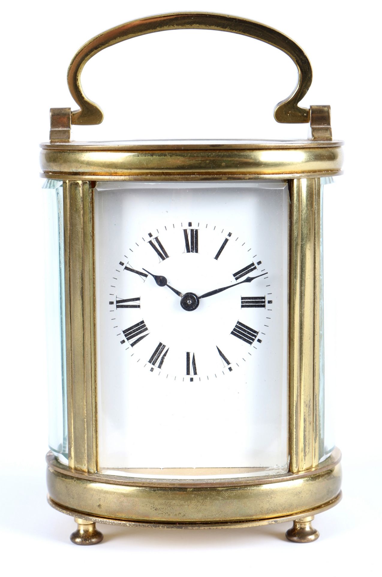 Ovale Reiseuhr, Frankreich um 1900, carriage clock,