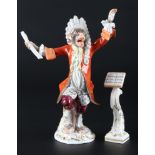 Meissen Kapellmeister mit Notenpult aus der Affenkapelle, chapelmaster with note desk monkey chapel,