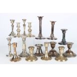 925 Silber, Konvolut von 16 Kerzenständern, deutsch und englisch, lot of silver candlesticks