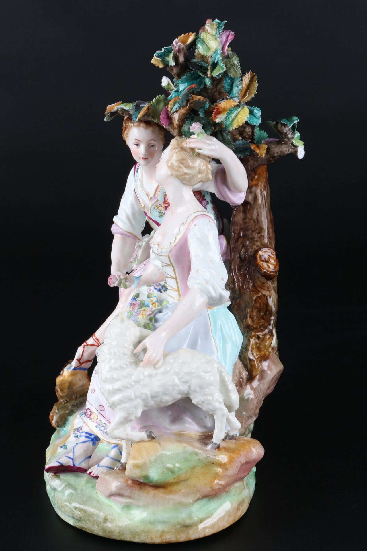 Meissen 18. Jahrhundert großes Schäferpaar, loving couple 18th century, - Image 2 of 8