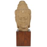 Buddha-Kopf aus Sandstein, sandstone buddha head,