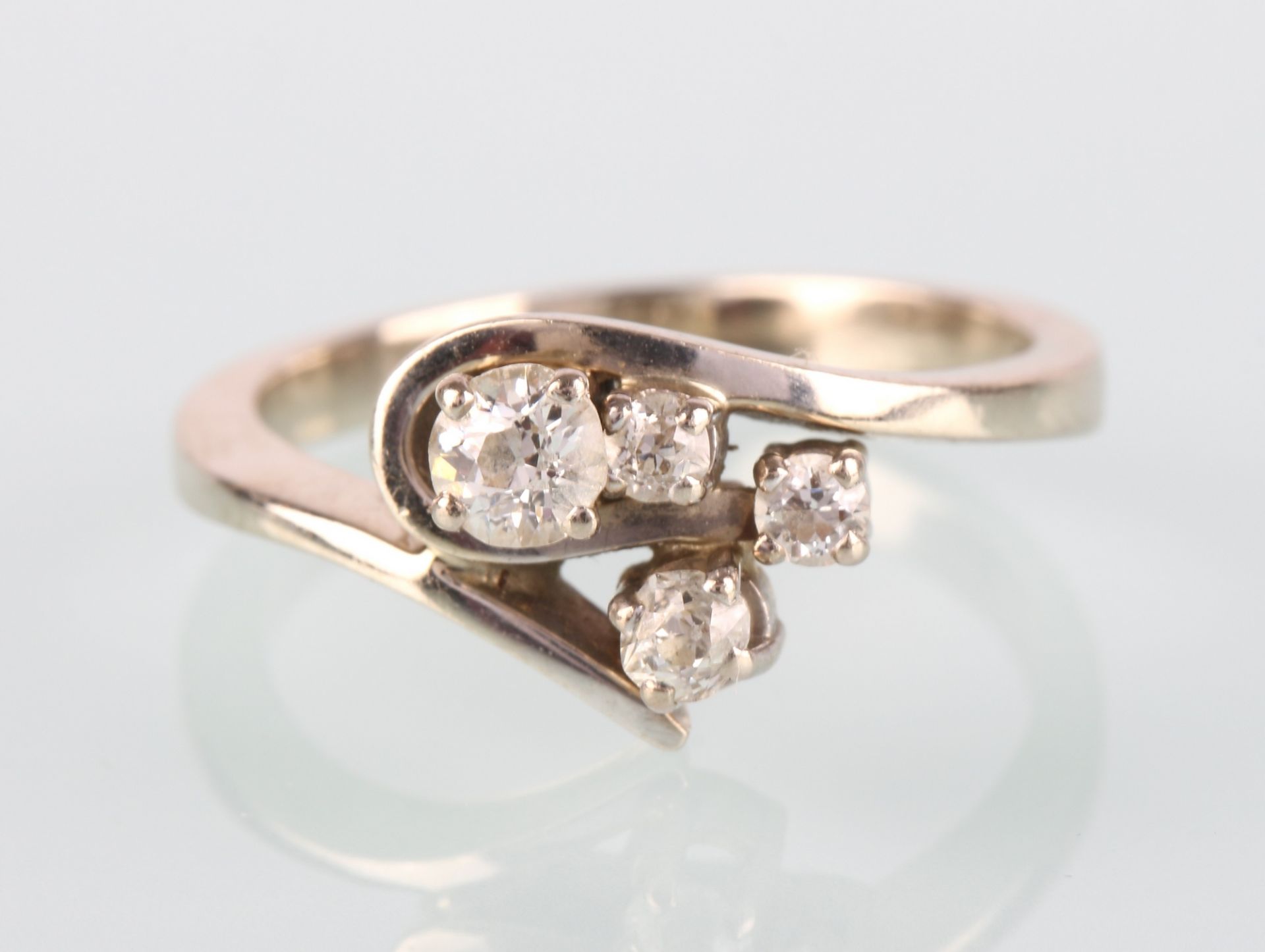 585 Gold Brillantring 0,33ct,14K diamond gold ring, - Image 3 of 5