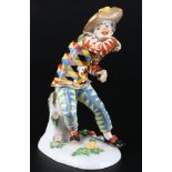 Meissen Italienische Komödie Harlekin, porcelain harlequin sculpture,