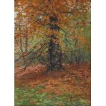 Carl Deiker (1879-1958) Baum in Herbstlandschaft, tree in autumn landscape,