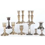 925 Silber, Konvolut von 12 Kerzenständern, England sterling silver candlesticks,