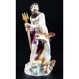 Meissen Neptun mit Hippokamp, porcelain figure,