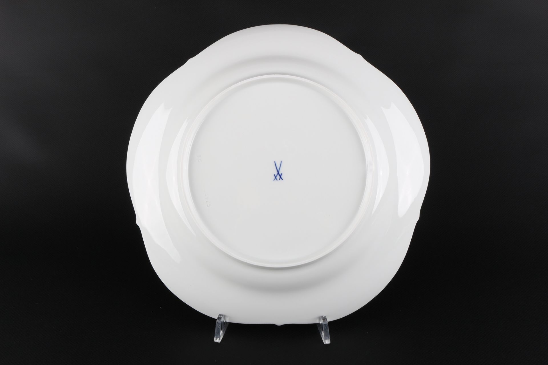 Meissen Blauer Faden & gekreuzte Schwerter 6 Speiseteller, dinner plates, - Image 3 of 4