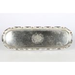 800 Silber Tablett mit von Klitzing-Wappen, Koch & Bergfeld / J.H. Werner, art nouveau silver plate