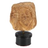 Fragment Steinkopf eines Mannes, fragment stone head of a man,