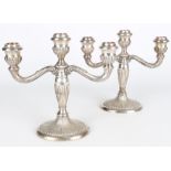 925 Silber Leuchterpaar, Jakob Grimminger, sterling silver pair of candlesticks,