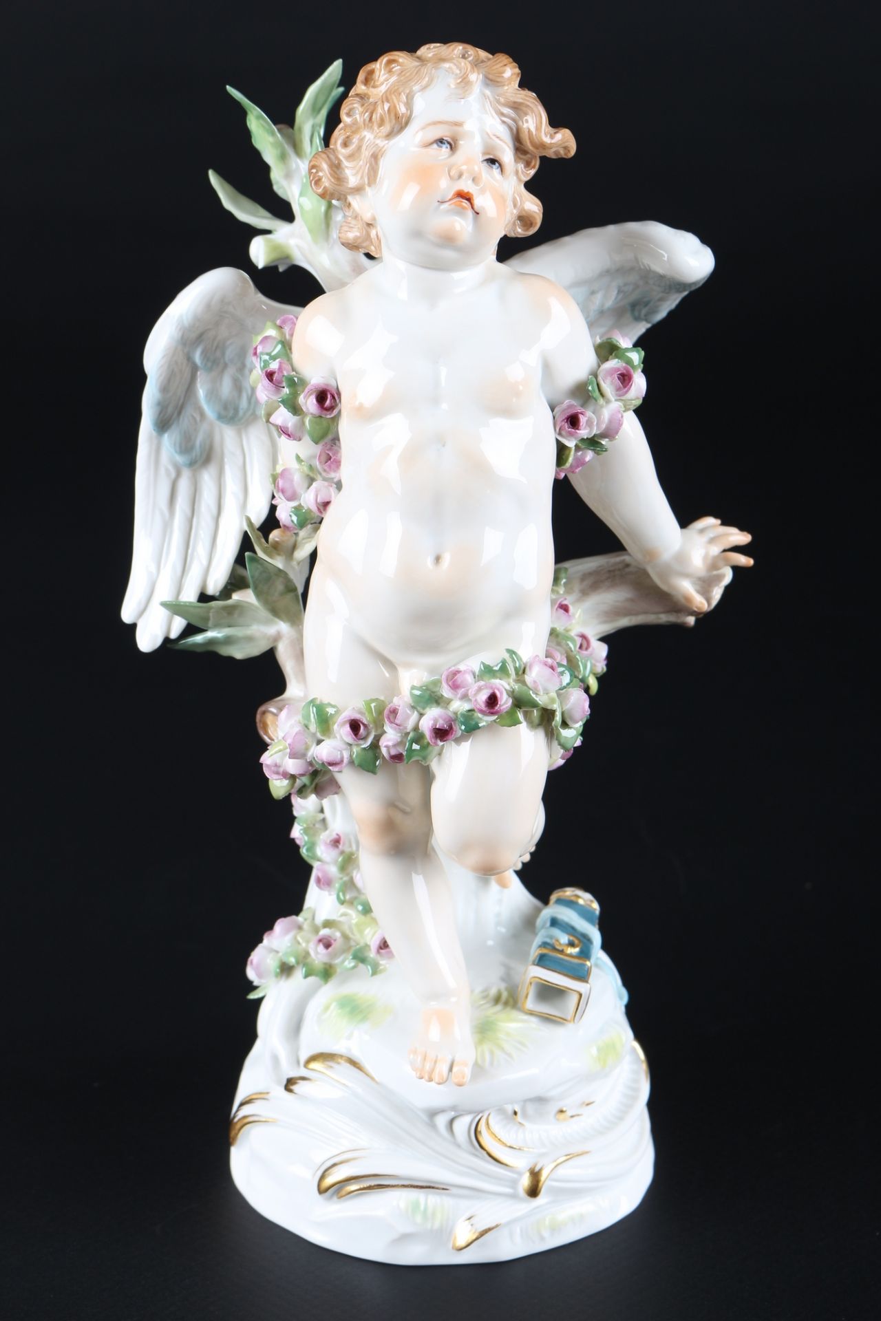 Meissen gefesselter Amor, porcelain figure cherub,