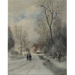 Adolf Gustav Schweitzer (1847-1914) Winterlandschaft mit zwei Frauen winter landscape with two women