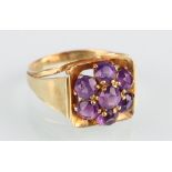 585 Goldring mit Amethysten, 14K gold Amethysts ring,