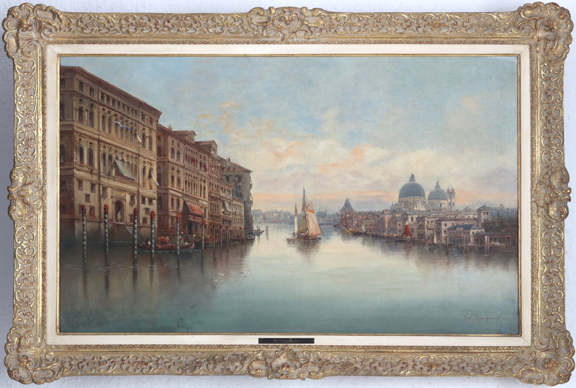 Karl Kaufmann (1843-1905) Venedig mit Blick auf Markusdom, Venice with sight on St. Mark's Basilica, - Image 2 of 4