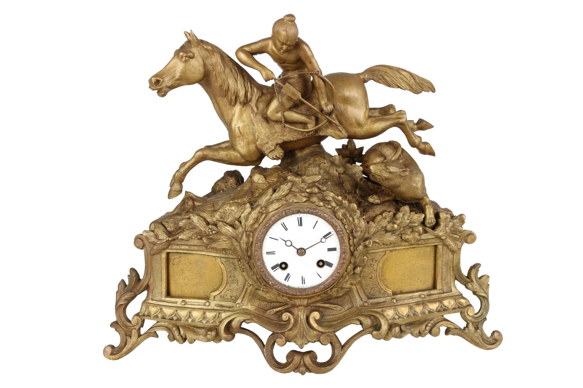 Figuren-Kaminuhr Frankreich um 1900, french mantel clock,