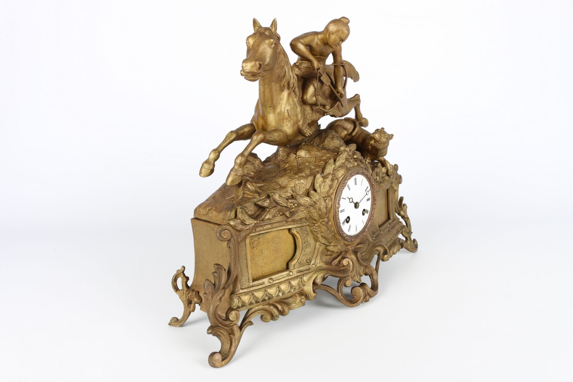 Figuren-Kaminuhr Frankreich um 1900, french mantel clock, - Image 2 of 6