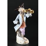 Meissen Waldhornbläser aus der Affenkapelle, french horn player monkey chapel,