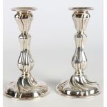 925 Silber Paar Kerzenständer Kandelaber, Emil Hermann, 925 sterling silver pair of candlesticks,