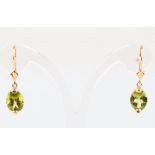 585 Gold Ohrringe mit Peidot, 14K gold earrings,