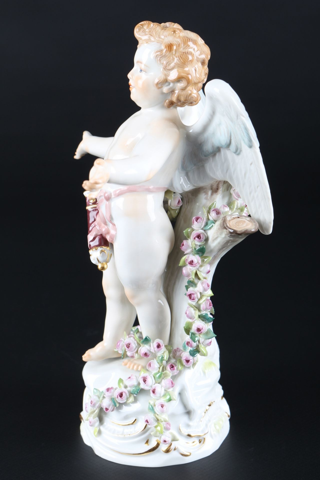 Meissen befreiter Amor, porcelain figure cherub, - Image 2 of 5