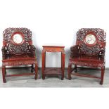 China 2 Armlehnensessel mit Beistelltisch, chinese wooden armchairs,