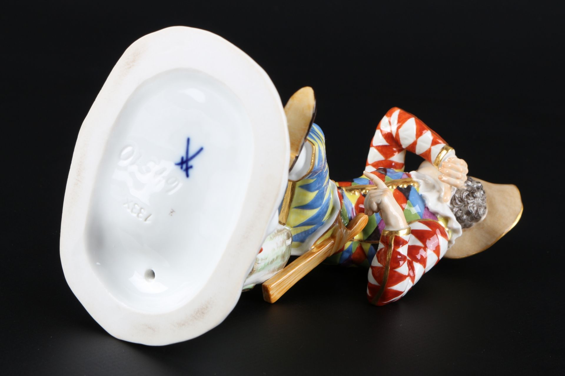 Meissen Italienische Komödie Harlekin, porcelain harlequin sculpture, - Bild 5 aus 5