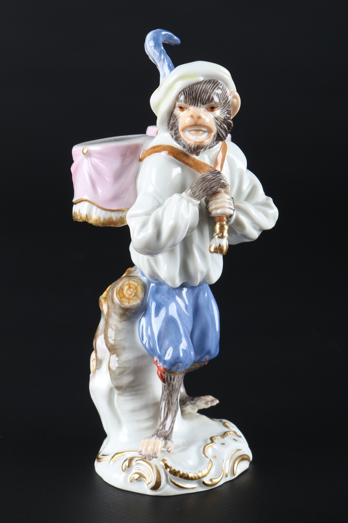 Meissen Paukenträger aus der Affenkapelle, kettledrum carrier monkey chapel,