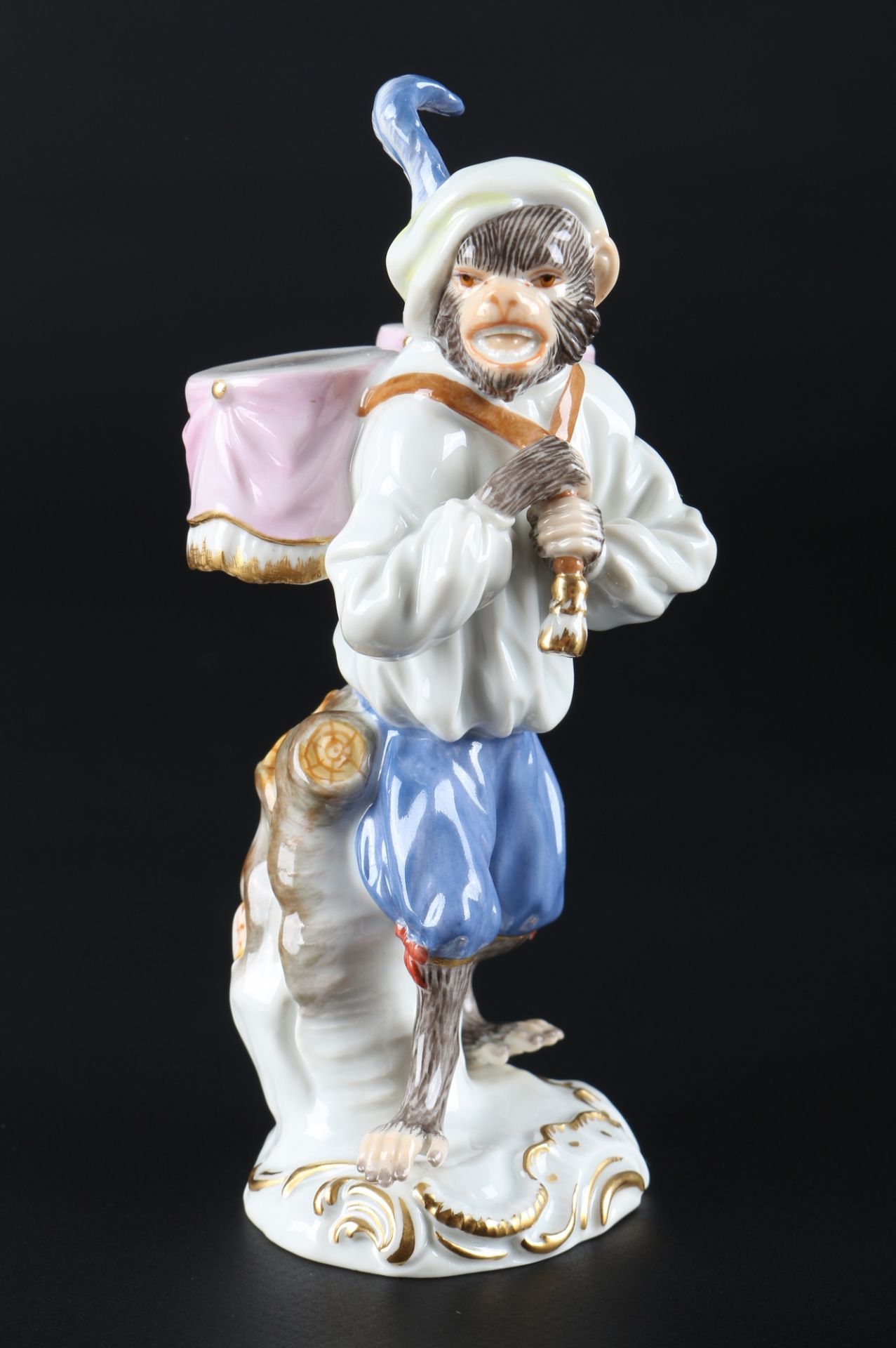 Meissen Paukenträger aus der Affenkapelle, kettledrum carrier monkey chapel,