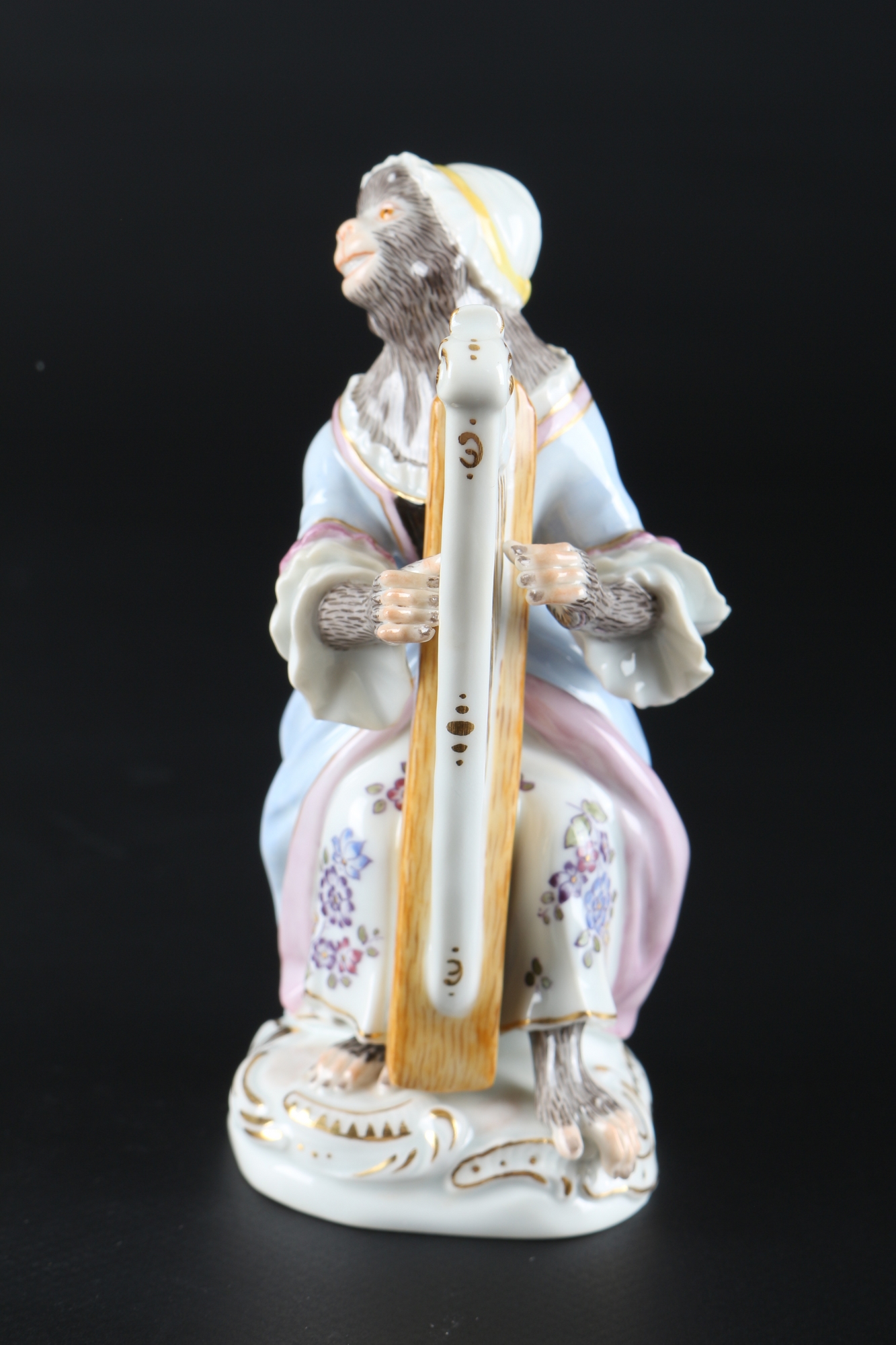 Meissen Harfenistin aus der Affenkapelle, harpist monkey chapel, - Image 2 of 5