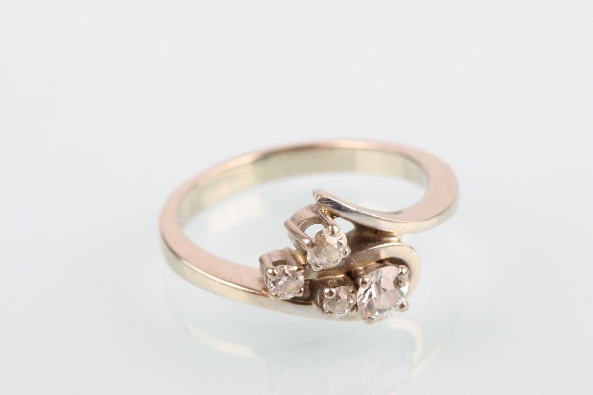 585 Gold Brillantring 0,33ct,14K diamond gold ring, - Image 4 of 5