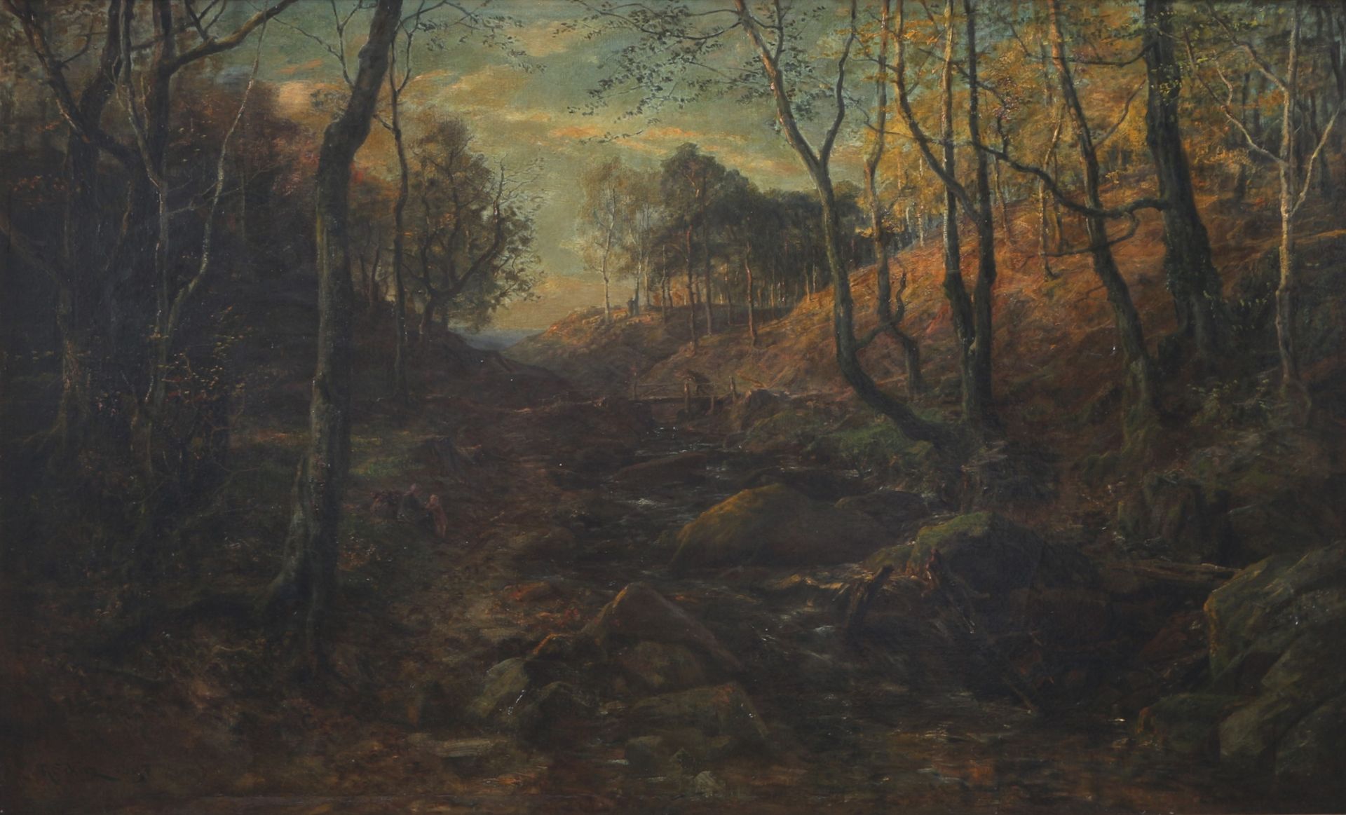 Theodor Christoph Schüz (1830-1900) Waldlandschaft im Hebst 1897,