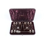 Tiffany & Co. 925 Silber Besteck von 1890, sterling silver mocha coffee spoons and sugar tong,