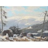 Paul Weimann (1867-1945) Winterliche Berglandschaft, winter mountainscape,