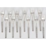925 Silber 12 Kuchengabeln, Seibel Mettmann, sterling silver cutlery,