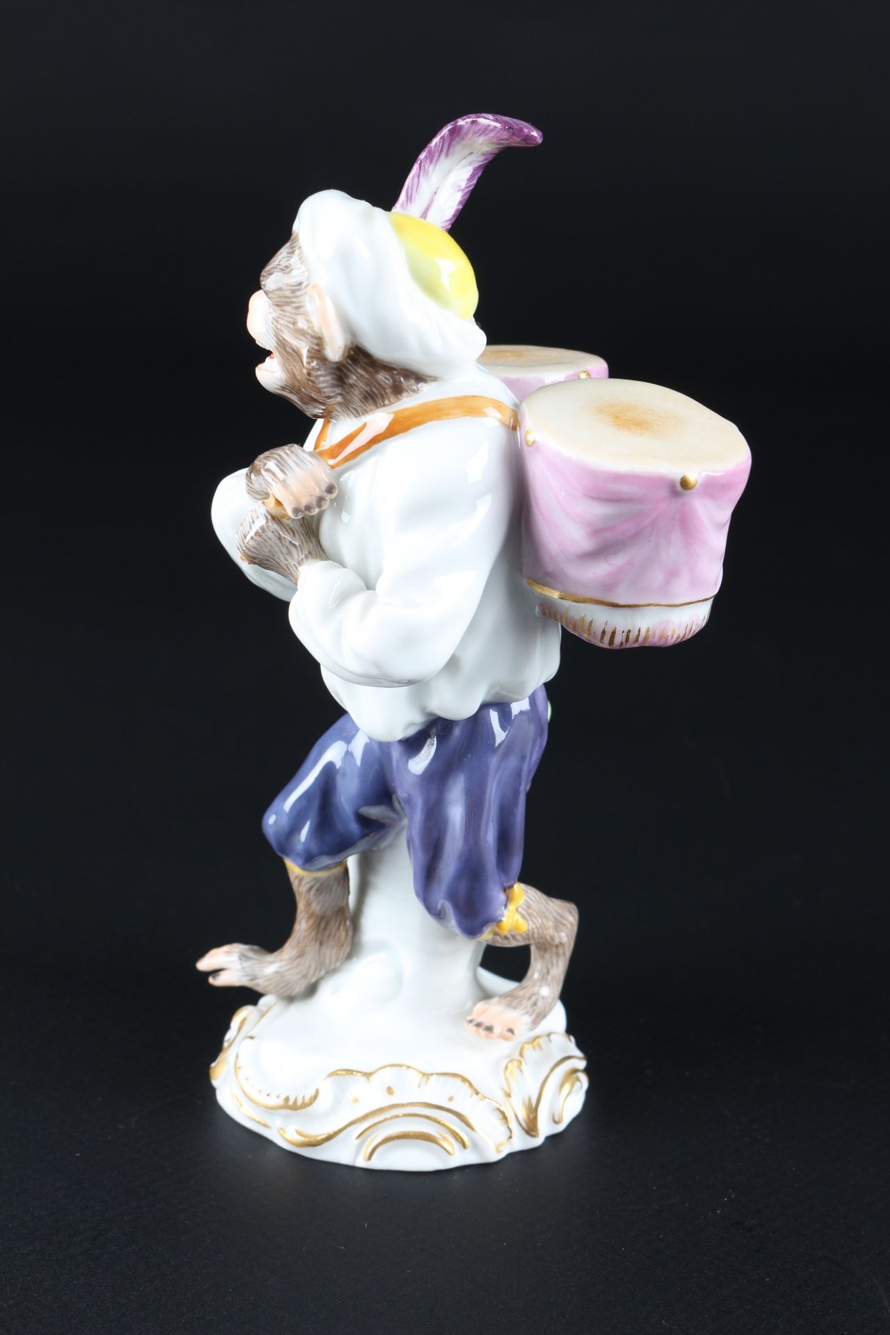 Meissen Affenkapelle Paukenträger, kettledrum carrier monkey chapel, - Image 2 of 5