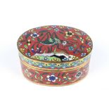 China Cloisonne Deckeldose, chinese cloisonne box,