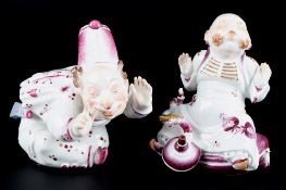Aelteste Volkstedt 2 Figuren von Paul Börner, porcelain figures,