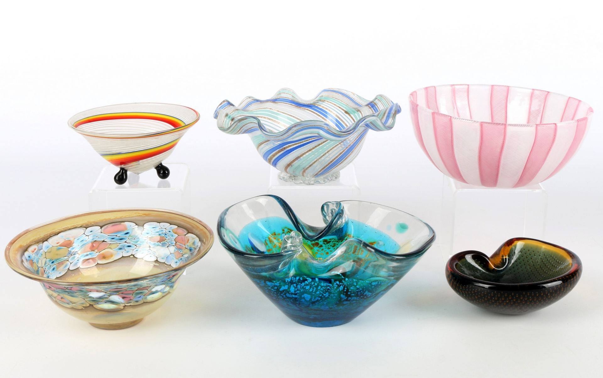 Konvolut Studiogläser, artists glass bowls,