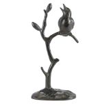 Roland Paris (1894-1945) Bronze Spatz auf Ast, bronze sparrow,