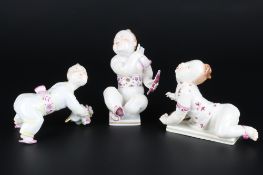 Aelteste Volkstedt 3 Figuren von Paul Börner, porcelain figures,