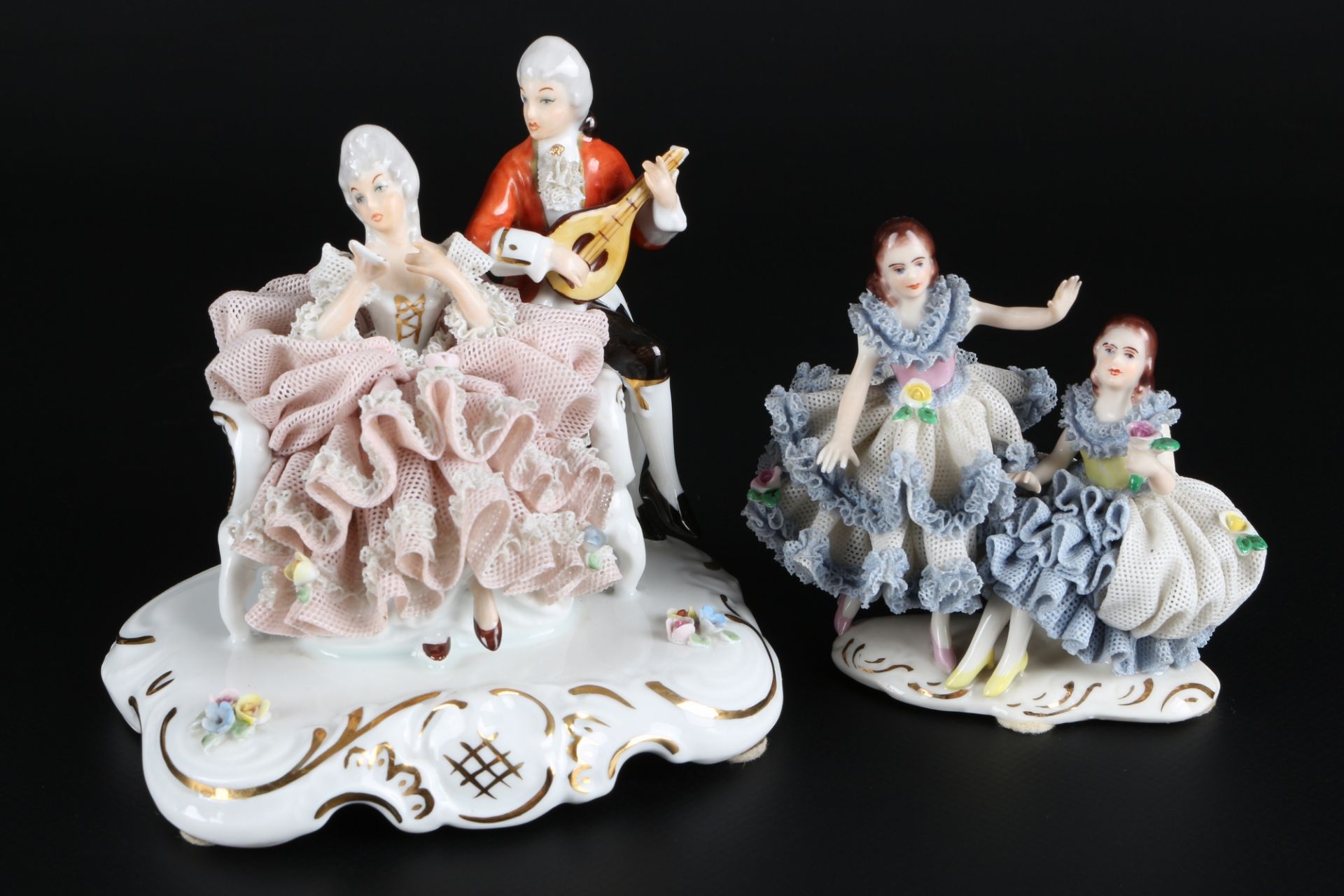 Dresdener Porzellan 7 Figuren, decorative porcelain figures, - Bild 4 aus 6